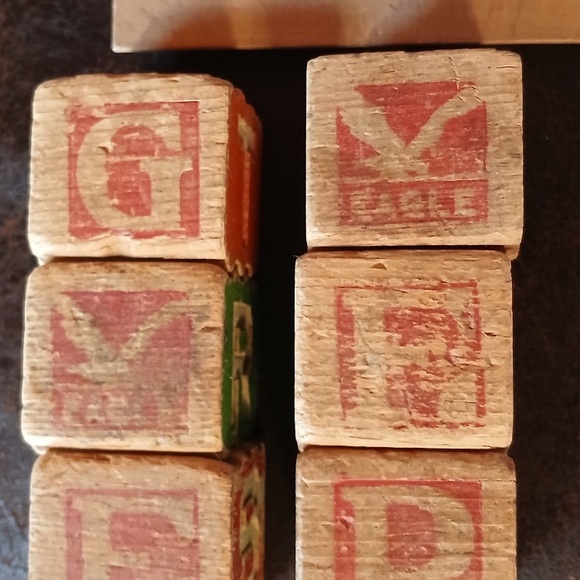Vintage Wooden Blocks Kids Toys 1940s Americana - Picture 6 of 6